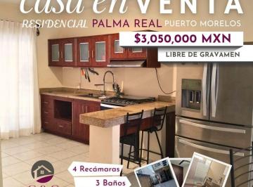 Casa de 6 habitaciones, Puerto Morelos · Casa en Venta Palma Real Puerto Morelos