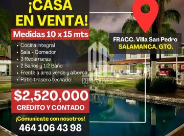 Casa de 3 habitaciones, Salamanca · Casa en Venta Fracc. Villa San Pedro