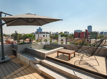 Departamento de 2 habitaciones, Miguel Hidalgo · PH Brutalista con Dos Recamaras y Cuatro Terrazas en Venta, Junto a Condesa