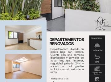 Departamento de 1 habitación, Alvaro Obregón · Departamento en Renta $15,000servicios Incluídos