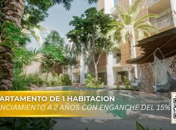 Departamento · 93m² · 1 Recámara · 1 Estacionamiento · Departamento en Venta de 1 Habitacion en Tulum | a Pocos m de La Playa, Alberca y Gym
