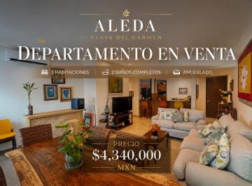 Departamento de 3 habitaciones, Solidaridad · Departamento en Venta en Aleda Residencial Planta Baja con Jardín Privado
