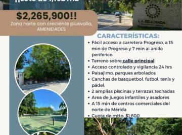 Terreno / Lote , Mérida · Terreno Residencial, La Rejoyada Mérida ¡Lote de 1162 M&sup2;!