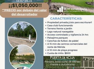 Terreno / Lote , Mérida · Terreno Residencial en Puerta de Agua Merida