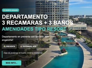Departamento · 116m² · 3 Recámaras · 1 Estacionamiento · 30/70 Preventa, Departamento, 3 Recamaras, Playa del Carmen, Amenidades, Residencial