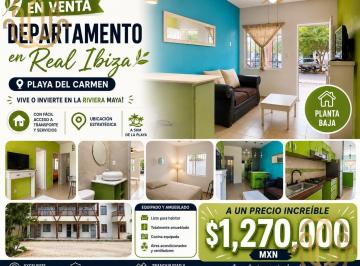 Departamento · 55m² · 2 Recámaras · 1 Estacionamiento · Departamento en Planta Baja en Real Ibiza | 2 Recámaras | con Patio