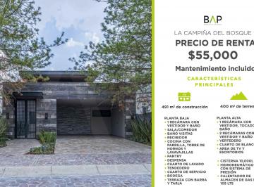 Casa de 4 habitaciones, León · Casa de 4 Recámaras con 400 m² Superficie de Terreno en Renta en La Campiña del Bosque