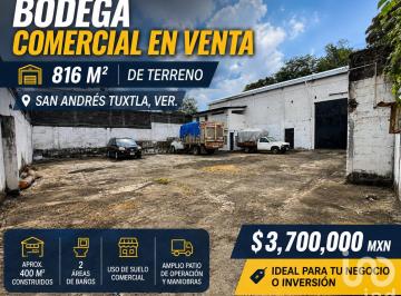 Bodega comercial · 411m² · 1 Estacionamiento · Bodega Comercial en Venta con 816 m² de Terreno en San Andrés Tuxtla, Veracruz