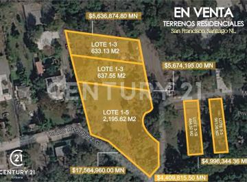 Terreno / Lote · 2196m² · Terrenos en Venta San Francisco, Santiago Nl