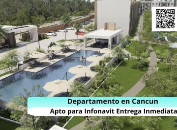 Departamento · 84m² · 2 Recámaras · 1 Estacionamiento · Departamento en Venta en Cancun de 2 Habitaciones Apto Para Infonavit, Alberca y Gym
