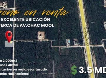 Terreno / Lote · 2000m² · Terreno en Ciudad de Cancún