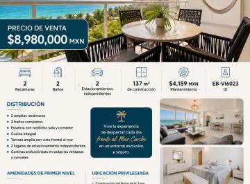 Departamento de 2 habitaciones, Benito Juárez · En Venta - Departamento en Amara - Residencial, Frente Al Mar