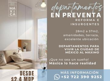 Departamento · 27m² · 1 Recámara · 1 Estacionamiento · Departamentos en Preventa