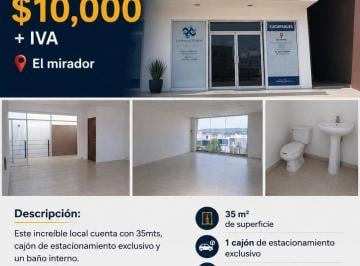 Local comercial · 37m² · 1 Recámara · Local en Renta en Fraccionamiento El Mirador Piso 2