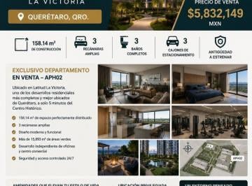 Departamento · 158m² · 3 Recámaras · Venta de Dpto Aph02 en Latitud La Victoria