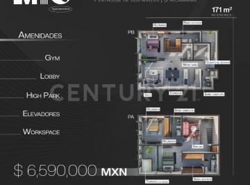 Departamento · 171m² · 3 Recámaras · Penthouse en Venta en Montebello, Mérida, Yucatán