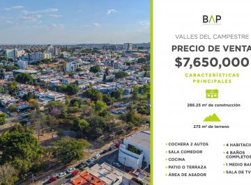 Casa de 4 habitaciones, León · Casa con 275 m² Superficie de Terreno y 4 Recámaras en Venta, Valle del Campestre
