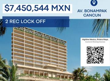 Departamento · 124m² · 2 Recámaras · Condos I 2 Rec I Rentabilidad y Plusvalia I Rooftop 360 I Av Bonampak Cancun I Vista Atardecer