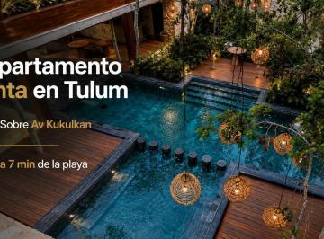 Departamento · 46m² · 1 Recámara · 1 Estacionamiento · Departamento en Tulum con Alberca y Gimnasio a 5 Minutos de Playa Ideal Para Renta Vacacional