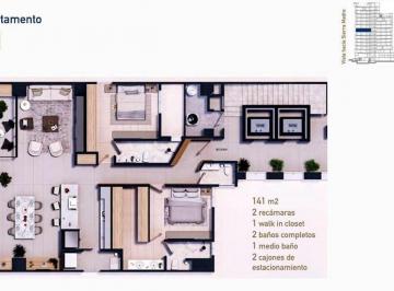 Departamento de 2 habitaciones, Monterrey · Departamento Obispado 2 Rec Vistas Espectaculares Torre Constitucion 2222