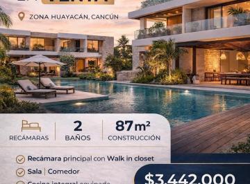 Departamento · 87m² · 2 Recámaras · 2 Estacionamientos · Departamento 2 Recámaras en Av Huayacán | 87 m² | 2 Estacionamientos | Cancún