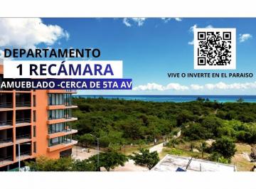 Departamento · 57m² · 1 Recámara · 1 Estacionamiento · Departamento en Venta Playa del Carmen 1 Recámara Cerca de 5ta Av Amueblado Entrega Inmediata