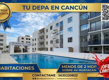 Departamento · 80m² · 3 Recámaras · 1 Estacionamiento · Departamento en Venta en Cancun 3 Habitaciones con Alberca Gym Yoga Acepta Crypto