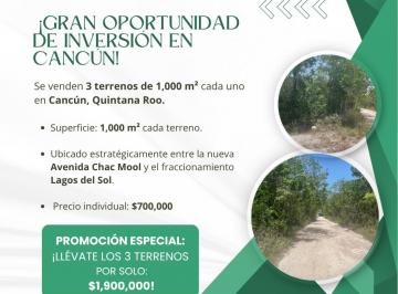 Terreno / Lote , Benito Juárez · Terreno de 1,000 m² en Cancún, Quintana Roo