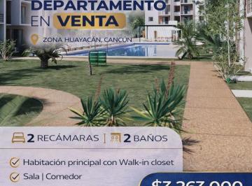 Departamento · 87m² · 2 Recámaras · 2 Estacionamientos · Departamento 2 Recámaras en Av Huayacán | 87 m² | 2 Estacionamientos | Cancún
