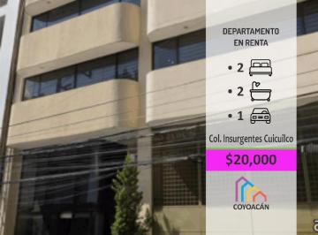 Departamento · 70m² · 2 Recámaras · 1 Estacionamiento · Departamento Semi - Amueblado Insurgentes Cuicuilco