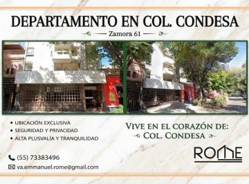 Departamento de 2 habitaciones, Cuauhtémoc · ¡Oportunidad en Condesa! Departamento a Pasos del Castillo y Bosque de Chapultepec y Parque México