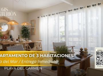Departamento · 81m² · 3 Recámaras · 2 Estacionamientos · Departamento de Entrega Inmediata de 3 Habitaciones a 10 Minutos del Mar en Playa del Carmen
