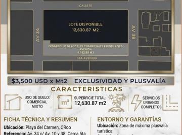 Terreno comercial · 12630m² · Terreno Comercial - Playa del Carmen