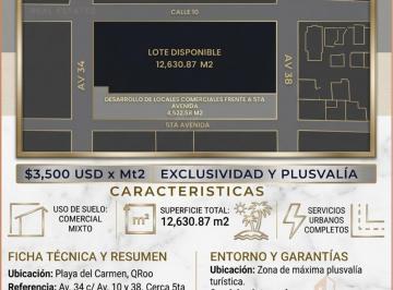Terreno comercial · 12630m² · Terreno Comercial - Playa del Carmen