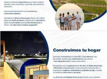Terreno / Lote · 280m² · Lotes en Venta en Residencial Las Olas, Alvarado Veracruz.
