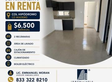 Departamento · 64m² · 2 Recámaras · 1 Estacionamiento · Departamento en Renta Cerca de Refinería