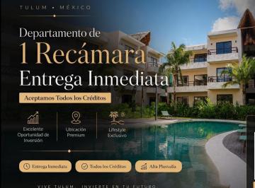 Departamento · 50m² · 1 Recámara · 1 Estacionamiento · Departamento en Venta Amplio 1 Recamara. Tulum Centro