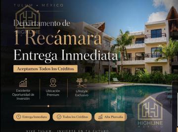 Departamento · 50m² · 1 Recámara · 1 Estacionamiento · Departamento en Venta Amplio 1 Recamara. Tulum Centro