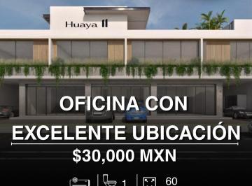 Oficina · 60m² · 2 Estacionamientos · Oficina en Renta 60 m² en Av Huayacan - Cancún