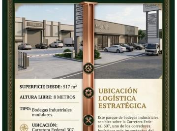 Bodega comercial · 545m² · Bodega Comercarretera Federal 307 Cancún - Chetumal. Ubicación Privilegiada Para Proveedores de La Riv