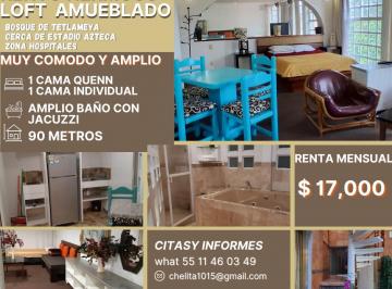 Departamento de 1 habitación, Coyoacán · Loft Amueblado Medica Sur, Estadio Azteca, Zona de Hospitales