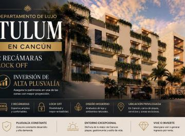 Departamento · 74m² · 2 Recámaras · 1 Estacionamiento · Departamento Tulum | 2 Habitaciones | Amenidades | Inversión con Alta Plusvalía | Ideal Para Renta