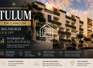 Departamento · 74m² · 2 Recámaras · 1 Estacionamiento · Departamento Tulum | 2 Habitaciones | Amenidades | Inversión con Alta Plusvalía | Ideal Para Renta