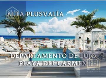 Departamento · 58m² · 2 Recámaras · Departamento de Lujo | Centro de Playa del Carmen | Alta Plusvalía | Ideal Para Rentar | Roof Top