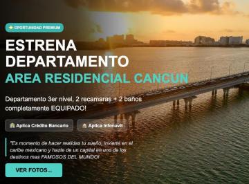 Departamento · 79m² · 2 Recámaras · 1 Estacionamiento · 2 Recamaras 2 Baños en Venta, Zona Residencial Cacun, 20 Min de Zona Hotelera