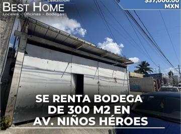 Bodega comercial · 300m² · 2 Estacionamientos · Bodega en Renta de 300 m² en Av Niños Héroes - Cancún