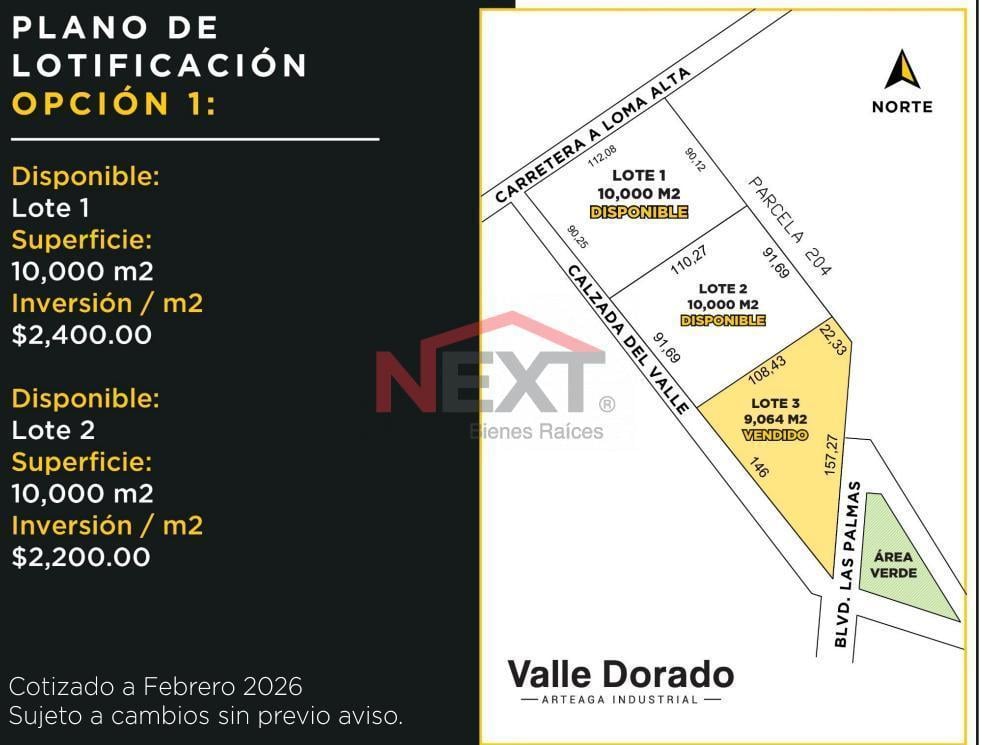 Terreno Industrial de 10,000 m en Valle Dorado Arteaga por Loma Alta
