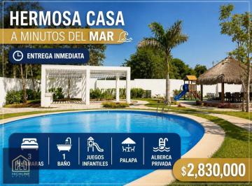 Departamento · 120m² · 3 Recámaras · 2 Estacionamientos · Casa en Venta 3 Habitaciones en Playa del Carmen con Alberca a Minutos del Mar Entrega Inmediata