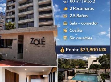 Departamento de 2 habitaciones, Benito Juárez · Departamento de 90 m² 2 Recámaras en Renta en Vía Cumbres