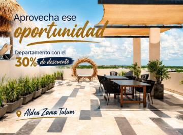 Departamento · 30m² · 1 Recámara · 1 Estacionamiento · Departamento en Aldea Zama de 1 Habitación con Alberca y Gimnasio Ideal Para Rentar o Vivir
